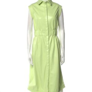 HOUSE OF HARLOW 1960 - Green Faux Leather Dress